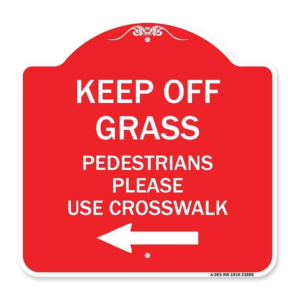 Designer Series Sign Lawn Boss Sign Stake Kit, Red & White Aluminum Sign, 18" x 18", RW-1818-23888